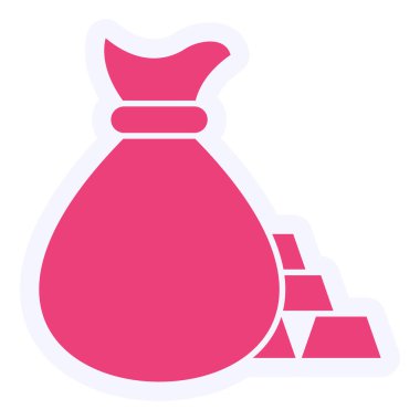 money bag icon, web icon illustration