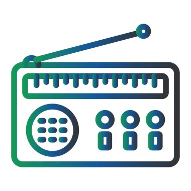 Radyo. Web simgesi basit illüstrasyon 