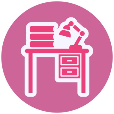 Study Table web icon vector illustration