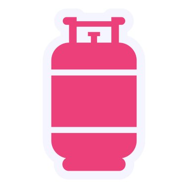 Gaz Silindiri Vektör Kabartma Simgesi Tasarımı 