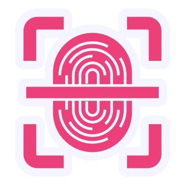 Parmak izi Tarayıcı Vektör Kabartma Simgesi Tasarımı 