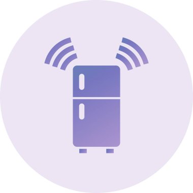 Akıllı Buzdolabı Vektör Kabartma Simgesi Tasarımı