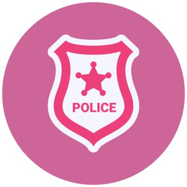 Polis rozeti simgesi, vektör illüstrasyonu