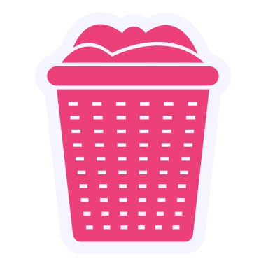  Laundry Basket web icon vector illustration