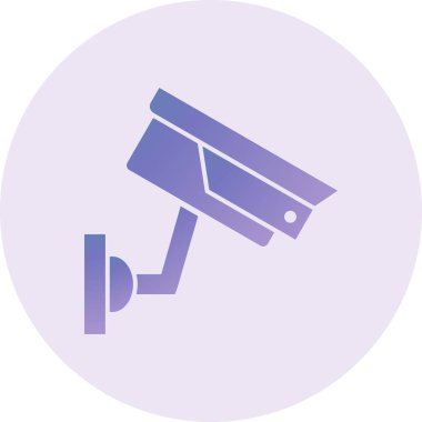 Güvenlik kamerası ikon vektörü. İnce çizgi işareti. izole edilmiş sınır sembolü çizimi