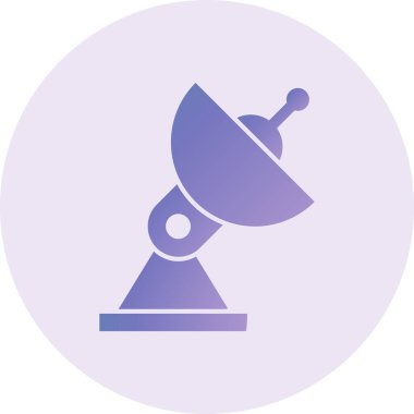 Parabolik Tabak Vektör Kabartma Simgesi Tasarımı