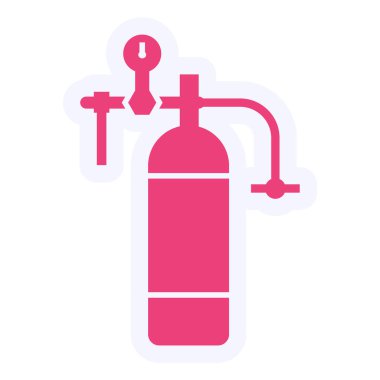 Oksijen Tankı Vektör Kabartma Simgesi Tasarımı 