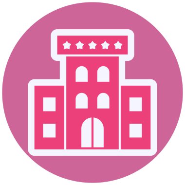 Otelde. Web simgesi basit illüstrasyon