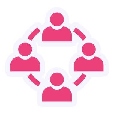 Takım çalışması. Web simgesi basit illüstrasyon 