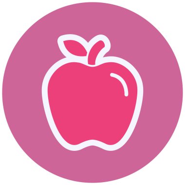 Elma. Web simgesi vektör illüstrasyonu