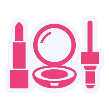 Makyaj. Web simgesi basit illüstrasyon