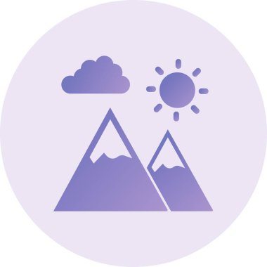 Dağlar. Web simgesi basit illüstrasyon