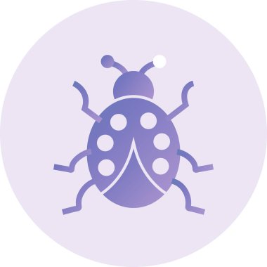 Uğur böceği. Web simgesi basit illüstrasyon