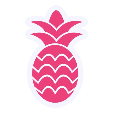 pineapple icon, simple illustration. flat design style