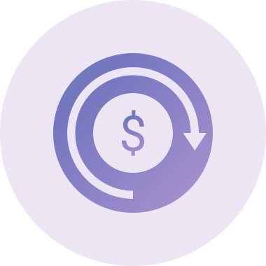 dollar sign icon, vector illustration. Refund 