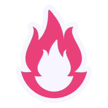 Ateş Vektörü Kabartma Simgesi Tasarımı 