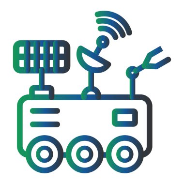 vector illustration of modern Mars Rover icon
