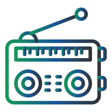 Radyo Vektörü Şekil Simgesi Tasarımı 