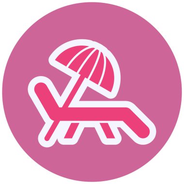 beach chair flat vector icon 