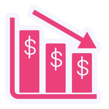 dollar vector icon modern simple design. Losses 