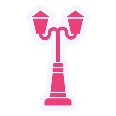 Sokak lambası simgesi, vektör illüstrasyonu