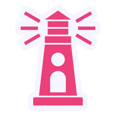 Deniz feneri. Web simgesi basit tasarım