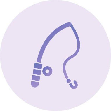 FishIng Rods Vector Glyph Icon Design
