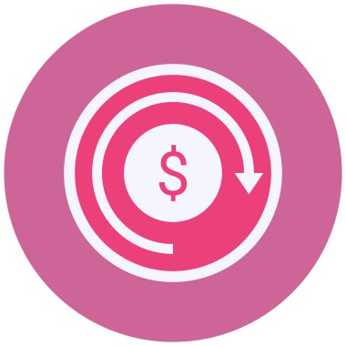dollar sign icon, vector illustration. Refund 