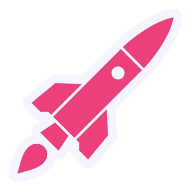 Ballistic rocket icon, vector illustration