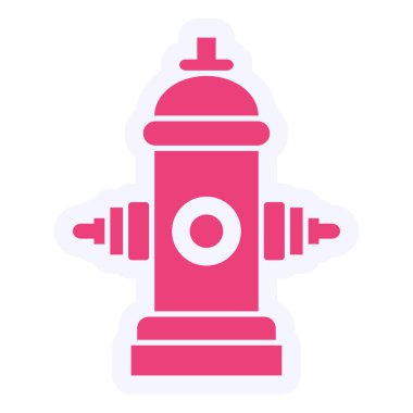 Yangın musluğu simgesi. Beyaz arkaplanda izole edilmiş web tasarımı için su söndürücü vektör simgelerinin basit çizimi