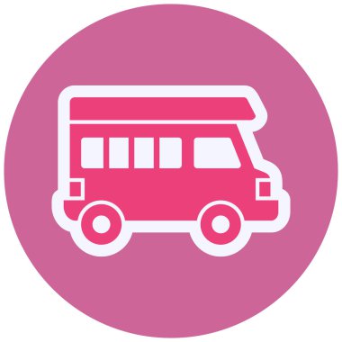 Camper Van Vector Glyph Icon Design