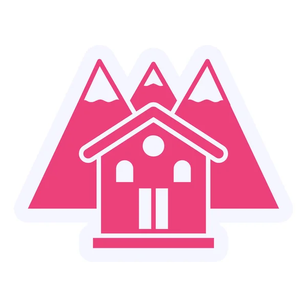 Mountain House Vector Glyph Icon Design — Vector de stock