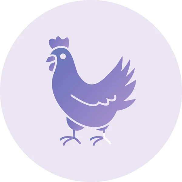 Kyckling Web Ikonen Vektor Illustration — Stock vektor