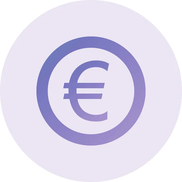 Euro Sign Flat Illustration Icon — Stock vektor