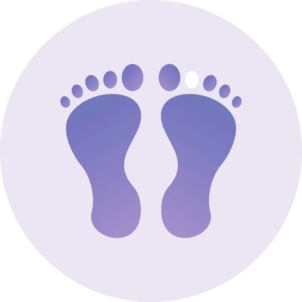 Barefoot Footprint Icon Illustration Flat Design — ストックベクタ