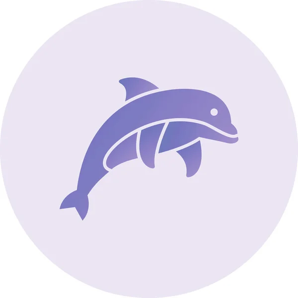 Ukázka Vektoru Webové Ikony Delfínů — Stockový vektor