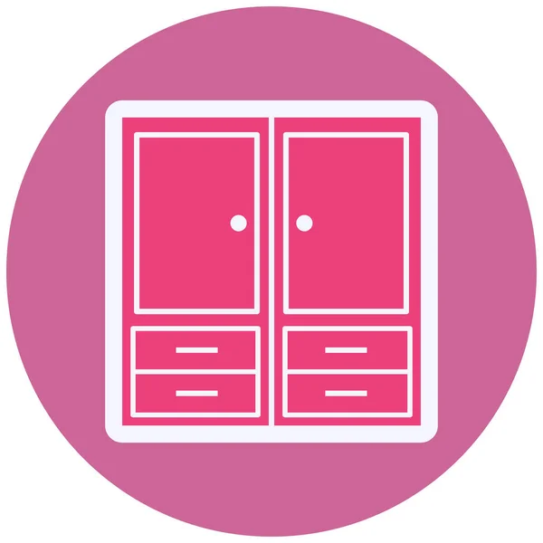 Cabinet Web Icon Vector Illustration — Stok Vektör