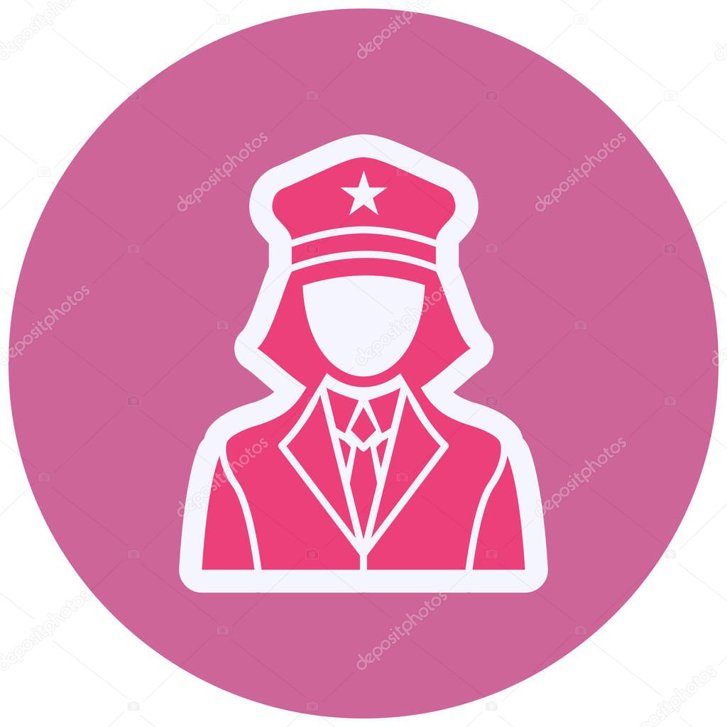vector illustration of Policewomen  icon