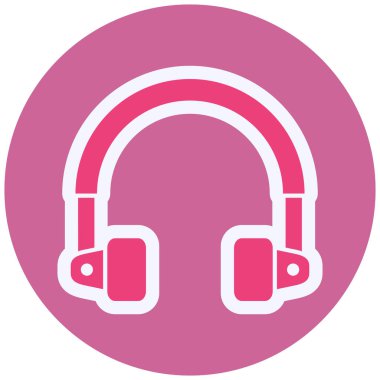 Kulaklıklar. Web simgesi vektör illüstrasyonu