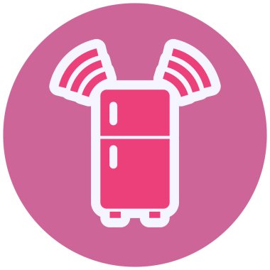 Akıllı Buzdolabı Vektör Kabartma Simgesi Tasarımı