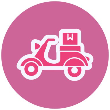 Teslimat scooter. Basit resimleme