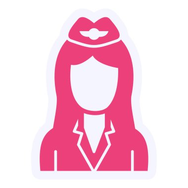 Kadın avatar ikonu. Beyaz arkaplanda izole edilmiş web tasarımı için kadın vektör simgelerinin basit çizimi