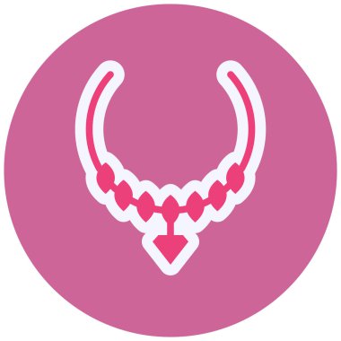 necklace, pendant, simple web illustration 