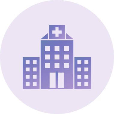 Hastane binası ikon vektör illüstrasyonu 