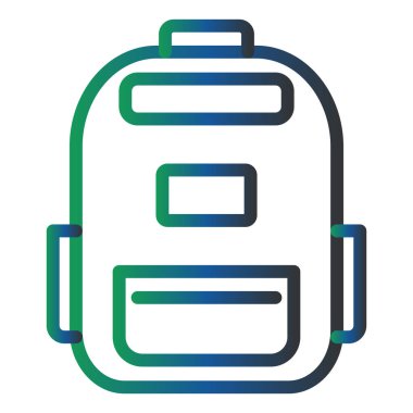 Sırt çantası. Web simgesi basit illüstrasyon