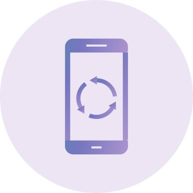 mobile phone with Update icon, vector illustration