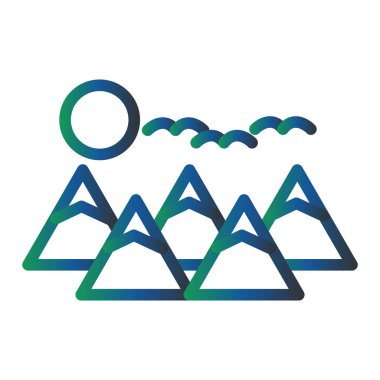 güzel dağlar manzara vektör simgesi