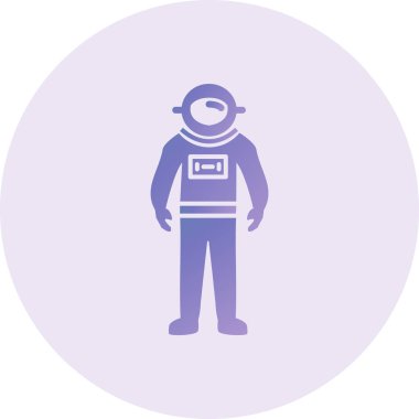 astronot simgesi vektör illüstrasyonu 