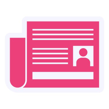 Gazete düz vektör simgesi.