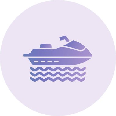 Jet Ski, simple web illustration  